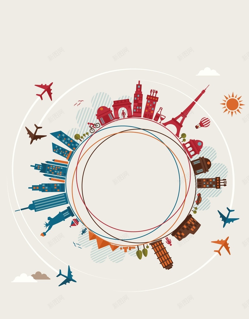 扁平化城市背景装饰矢量图ai设计背景_88icon https://88icon.com 几何 圆环 城市背景装饰 扁平 扁平化 曲线 渐变 线条 矢量图