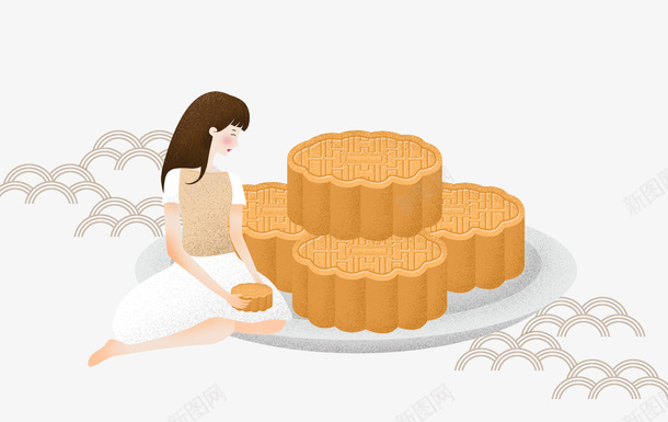 中秋吃月饼插画png免抠素材_88icon https://88icon.com 中秋 中秋吃月饼 中秋月饼 中秋节 中秋节插画 手绘插画 手绘月饼 手绘美女