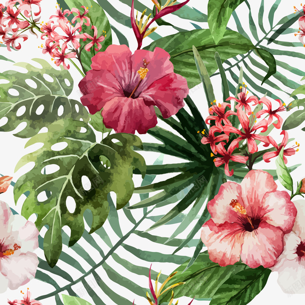 红色朱槿花矢量图ai免抠素材_88icon https://88icon.com 手绘植物 红色花卉 矢量图