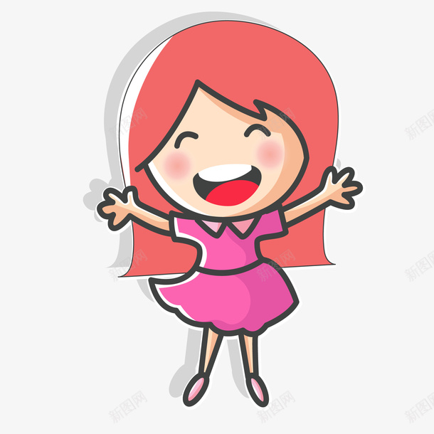 卡通大笑的女孩人物矢量图ai免抠素材_88icon https://88icon.com 人物设计 儿童节 卡通 可爱 大笑 女孩 矢量图