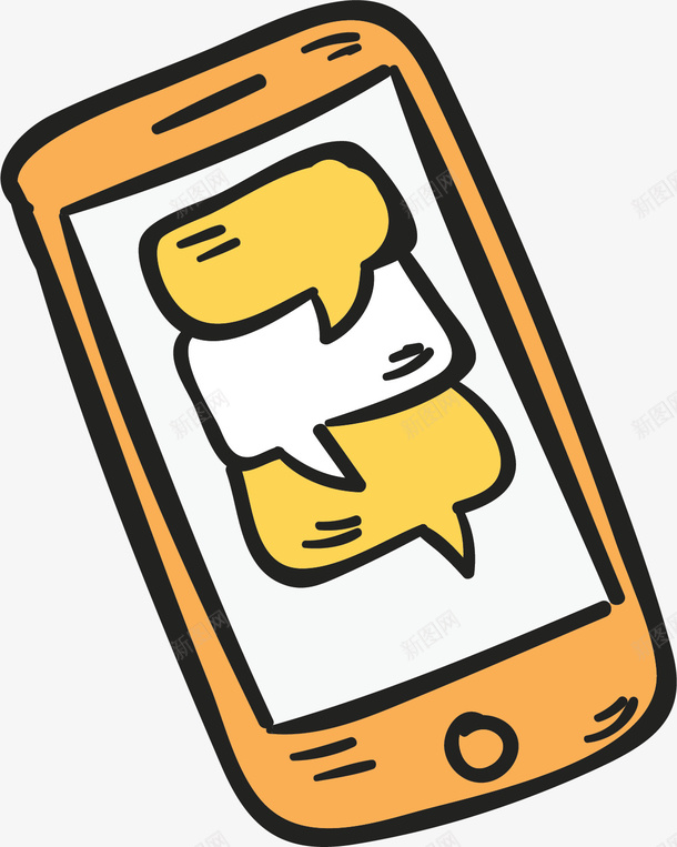 手绘手机聊天应用矢量图ai免抠素材_88icon https://88icon.com 手机应用 手绘风 矢量png 聊天 聊天应用 聊天气泡 矢量图