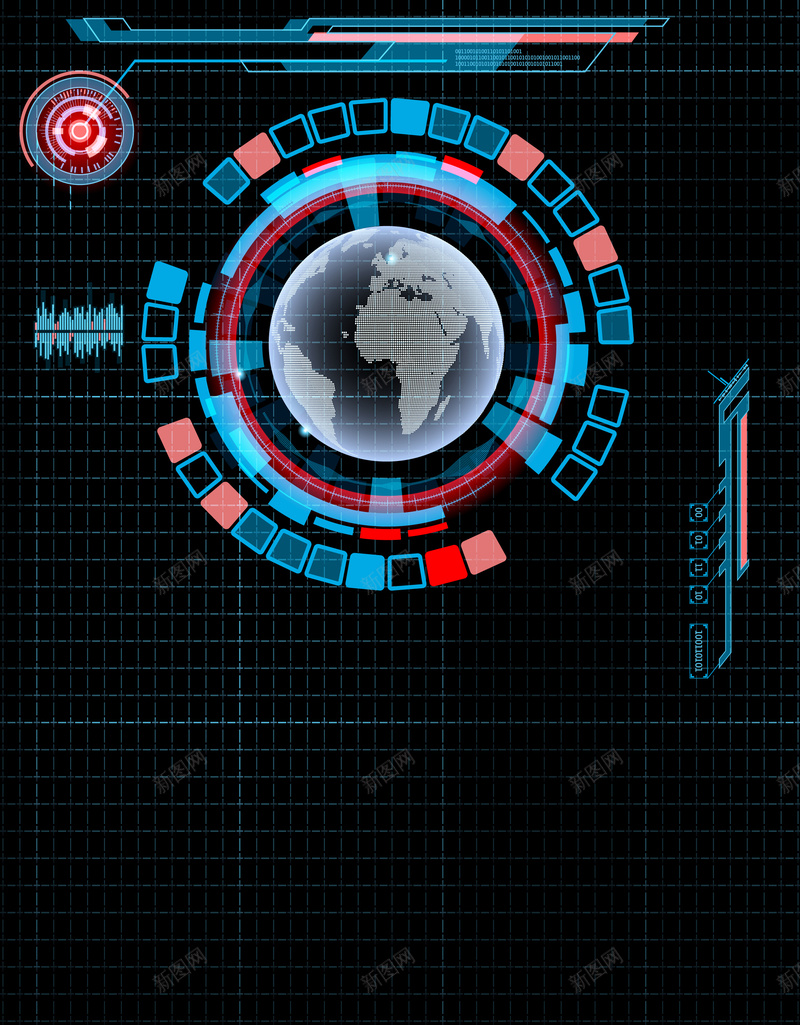 信息科技梦幻圆圈地球矢量背景ai设计背景_88icon https://88icon.com 信息科技 圆环背景 地球元素 梦幻圆圈 矢量素材 科技元素 科技环 蓝色科技 装饰元素 矢量图
