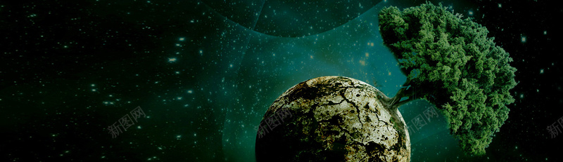 星球banner创意psd设计背景_88icon https://88icon.com 其他 干净 植物 海报banner 环保 简约 纯色 色彩