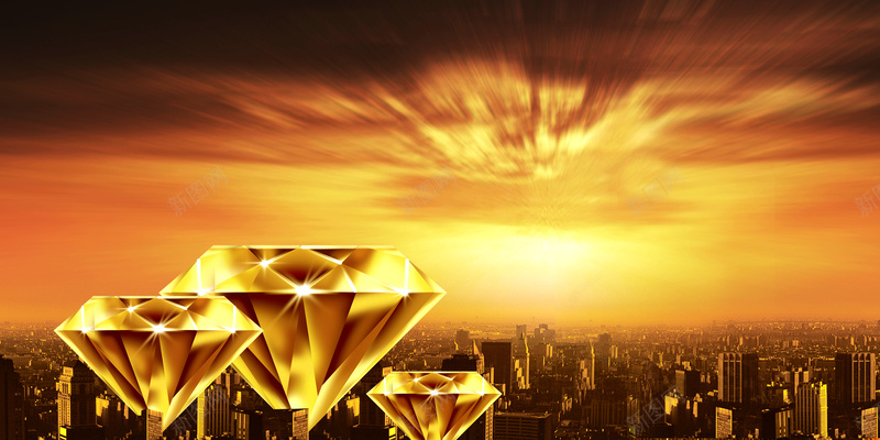 金色财富城市展板背景psd设计背景_88icon https://88icon.com 商务 棕色 科幻 科技 金色财富城市展板背景