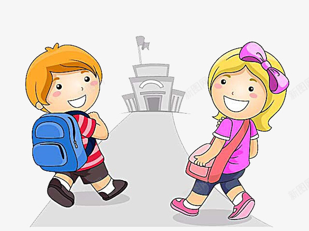 小男孩小女孩上学矢量图eps免抠素材_88icon https://88icon.com 上学 卡通 女孩 男孩 矢量图