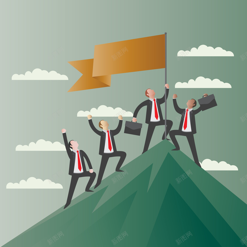 商务人士成功登顶宣传海报矢量图ai设计背景_88icon https://88icon.com 卡通 卡通人物 商务人士 开心 成功 手绘 攀岩 登封 登顶 童趣 矢量图
