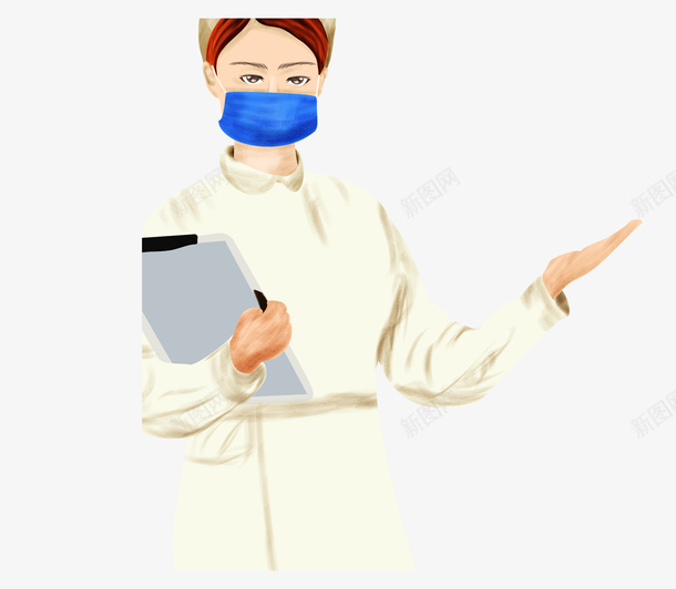 卡通戴口罩医生png免抠素材_88icon https://88icon.com 卡通医生 口罩 女医生 戴口罩医生