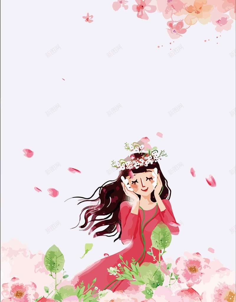女性水彩合成花朵女生元素矢量图ai设计背景_88icon https://88icon.com 女性 女生 妇女 小花 时尚女性 花朵 魅力女生 矢量图