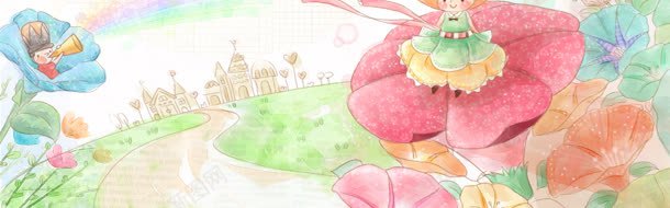 梦幻清新手绘卡通背景背景图片 梦幻清新手绘卡通背景背景