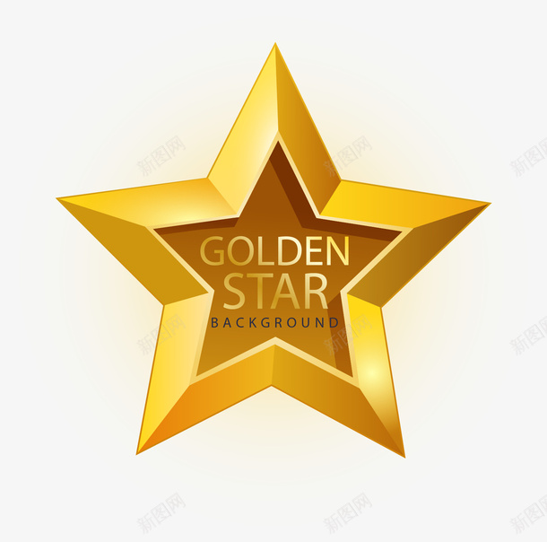 手绘金色五角星矢量图ai免抠素材_88icon https://88icon.com 五角星 手绘 立体的五角星 装饰 金色 矢量图