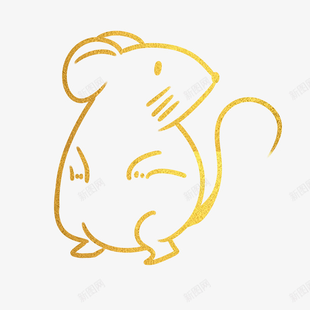 2020年金属手绘老鼠png免抠素材_88icon https://88icon.com 2020年 手绘 老鼠 金属 金色老鼠