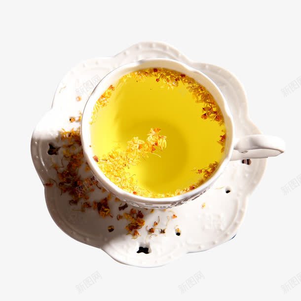 一杯桂花茶png免抠素材_88icon https://88icon.com 一杯桂花茶 产品实物 桂花 花茶