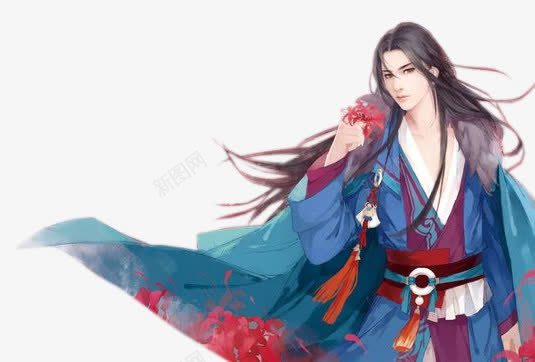 蓝衣俊美男子古风手绘png免抠素材_88icon https://88icon.com 俊美 古风 手绘 男子 蓝衣