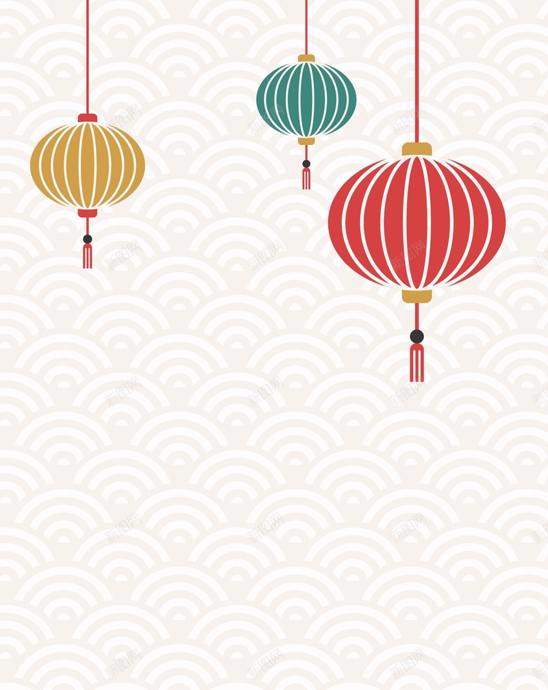 矢量扁平化中国风灯笼背景ai设计背景_88icon https://88icon.com 中国风 古典 底纹 扁平化 春节 海报 海水纹 灯笼 矢量 背景 节日 矢量图