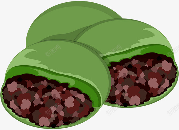 卡通手绘青团2png免抠素材_88icon https://88icon.com 手绘食物 点心 美食 艾草团 青团