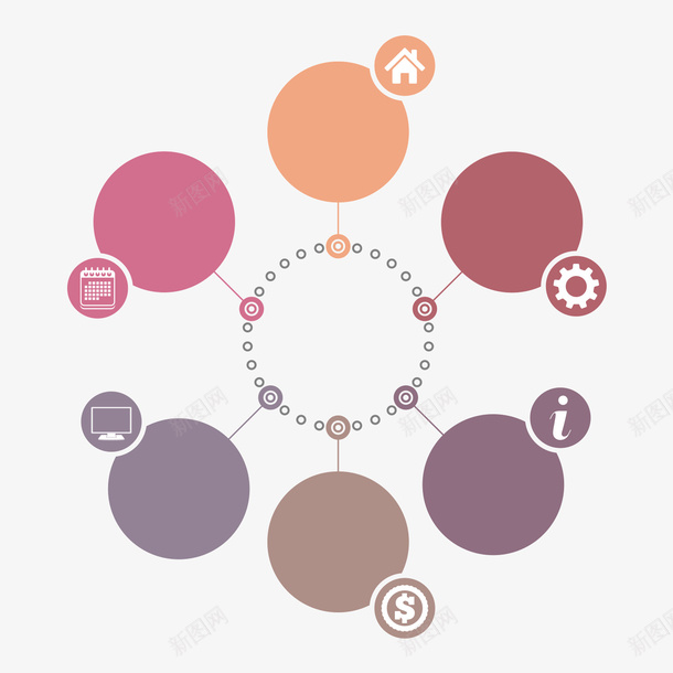 彩色圆形分析psd免抠素材_88icon https://88icon.com 分析 商务 圆形 素材