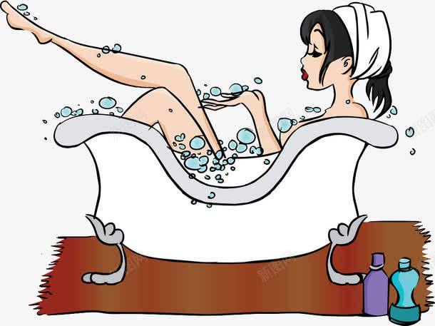 插图时尚美女泡澡放松休息png免抠素材_88icon https://88icon.com 手绘插图 手绘美女泡澡 放松休息 时尚美女 泡澡 白色浴缸 美女泡澡