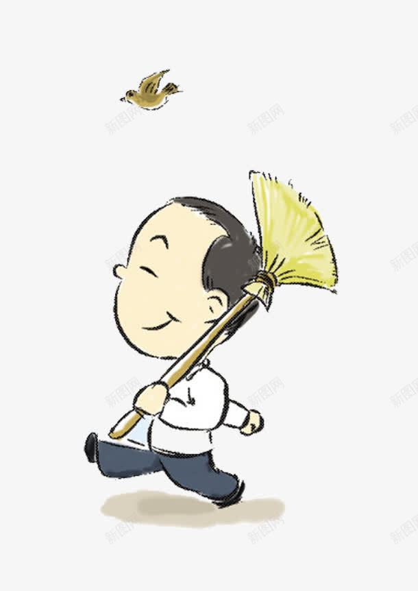 人物扫把png免抠素材_88icon https://88icon.com 不伤手 劳动光荣 劳动工具 干净 扫尘 扫把大扫除 清洁动画 灰尘