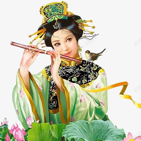 2017古代后宫妃子佳丽吹笛png免抠素材_88icon https://88icon.com 古代女子 吹笛 妃子 娘娘 笛子