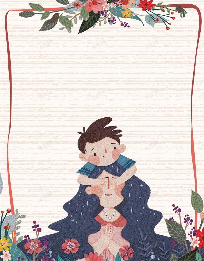 母亲节插画简洁海报背景模板矢量图ai设计背景_88icon https://88icon.com 宣传 插画 母亲节 活动 海报 矢量 简洁 背景模板 节日 矢量图
