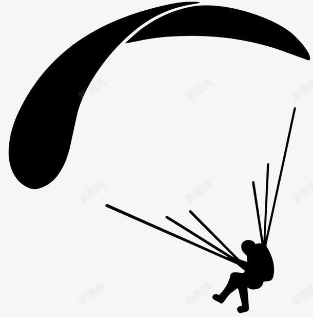 滑翔伞png免抠素材_88icon https://88icon.com 人物 素材 黑色