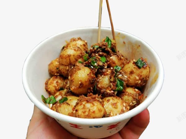 油炸小土豆png免抠素材_88icon https://88icon.com 实物图 小土豆 街边小吃 香辣口味