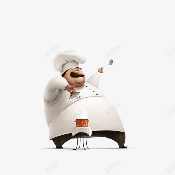 大胖子厨师png免抠素材_88icon https://88icon.com PNG素材 卡通 厨师 大胖子 胖子