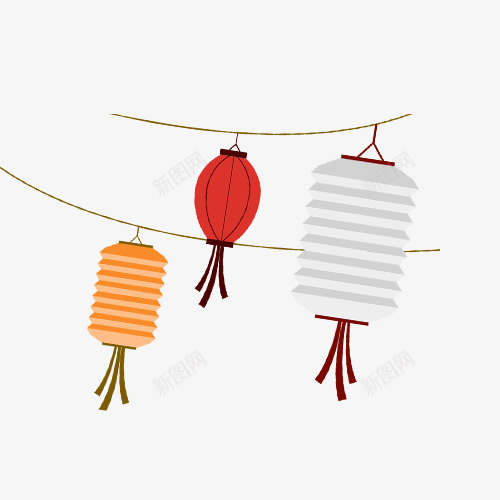 挂着的红黄灰色灯笼png免抠素材_88icon https://88icon.com 中秋 挂着灯笼 灯笼 灰色 红色 节日 黄色