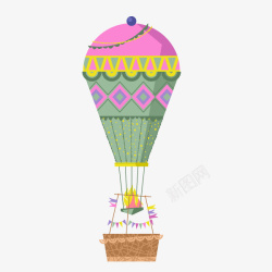 卡通装饰热气球小清新插画png图片下载 卡通装饰热气球小清新插画素材
