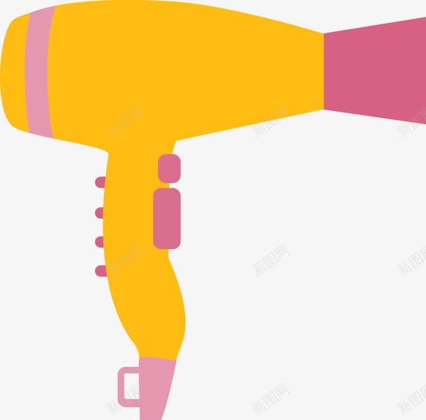 卡通电吹风png免抠素材_88icon https://88icon.com 一个 卡通 手绘 电吹风 电器 简图 红色 黄色