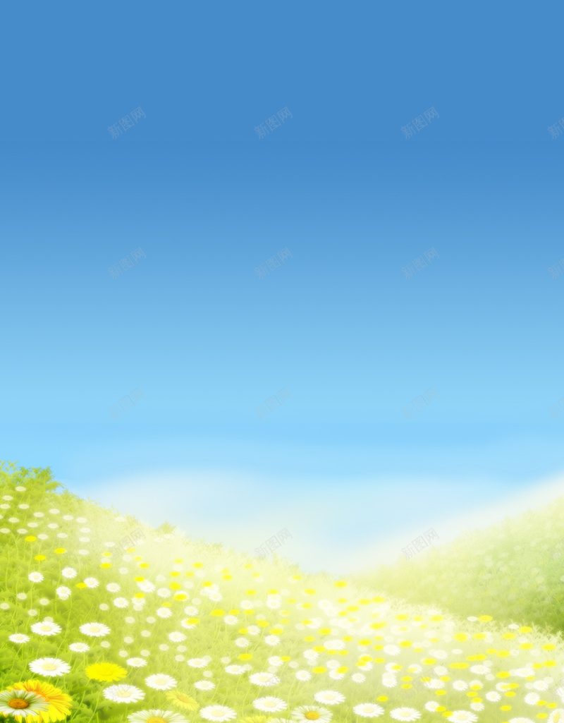蓝天白云下的草地向日葵H5背景jpg_88icon https://88icon.com H5背景 h5H5 向日葵 向日葵素材 太阳花 摄影 白云蓝天 草地 蓝天 风景