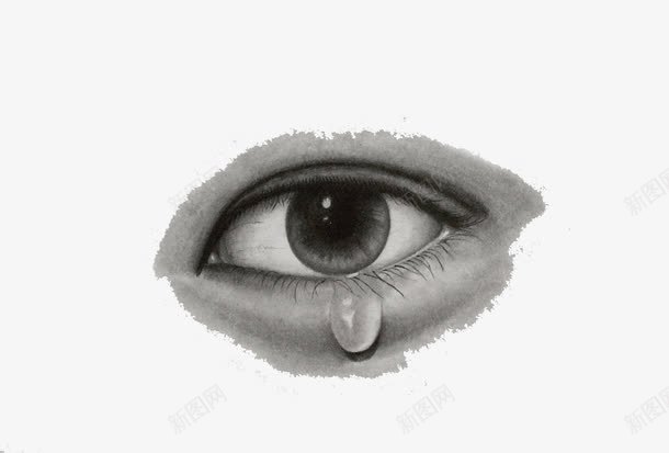 素描流泪的眼睛png免抠素材_88icon https://88icon.com 流泪 眼睛 素描
