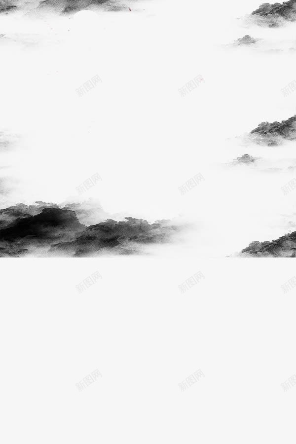水墨山丘画png免抠素材_88icon https://88icon.com 山丘 水墨画 黑色