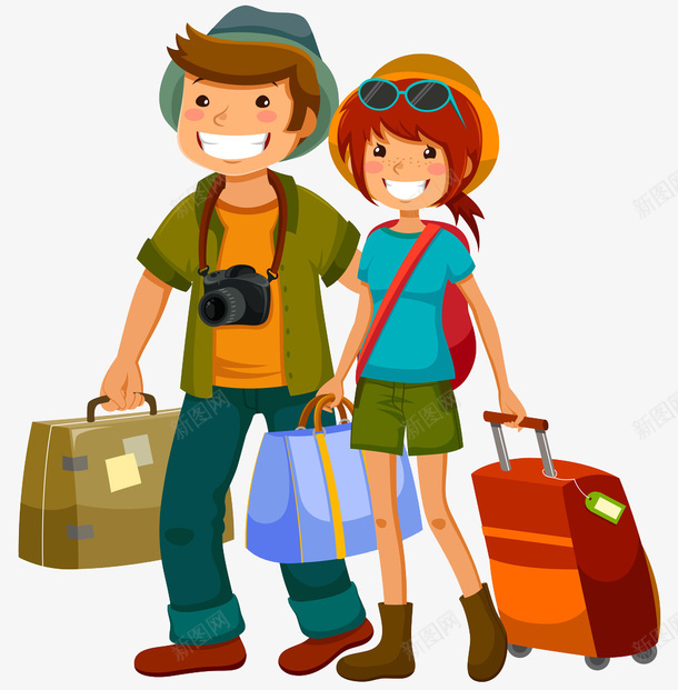 手提行李箱旅行的男女png免抠素材_88icon https://88icon.com 手提行李箱的人 托行李箱 旅行 旅行的人 旅行的男女