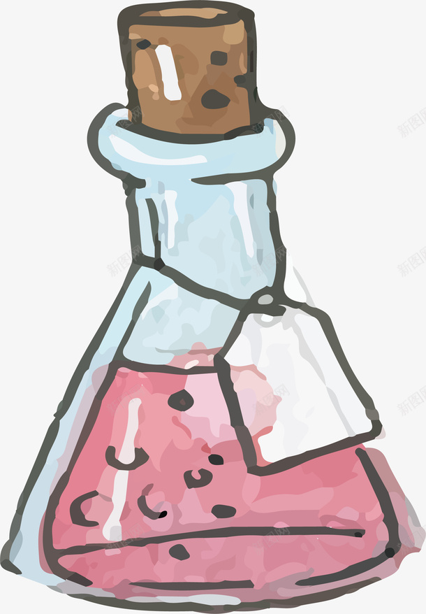 红色魔法药水矢量图ai免抠素材_88icon https://88icon.com 万圣节 水彩药水 矢量png 红色药水 药水 魔法药水 矢量图