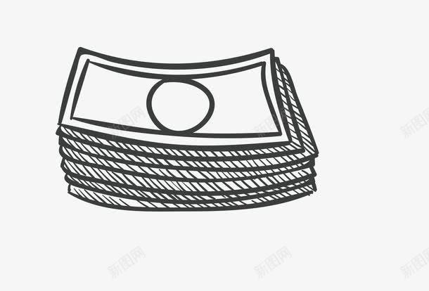 一叠金钱png免抠素材_88icon https://88icon.com 一叠 卡通 圆形 白色 简笔 线条 金钱 黑色