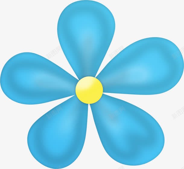 手绘蓝色小花png免抠素材_88icon https://88icon.com 手绘 花卉 装饰品 设计素材