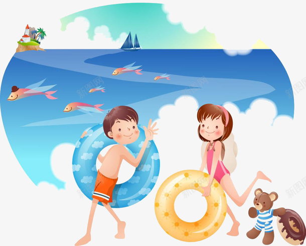 海边可爱风格小孩玩耍图案png免抠素材_88icon https://88icon.com 可爱风格 小孩 效果图案 海边 海边小孩 玩耍图案 装饰