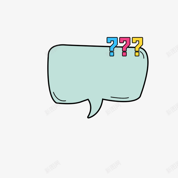 卡通的对话框png免抠素材_88icon https://88icon.com 元素 卡通 打问号 边框 问号
