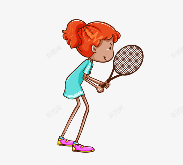 手绘卡通女孩打网球png免抠素材_88icon https://88icon.com 动漫 动画 卡通人物 女孩 手绘卡通 网球排 运动人物