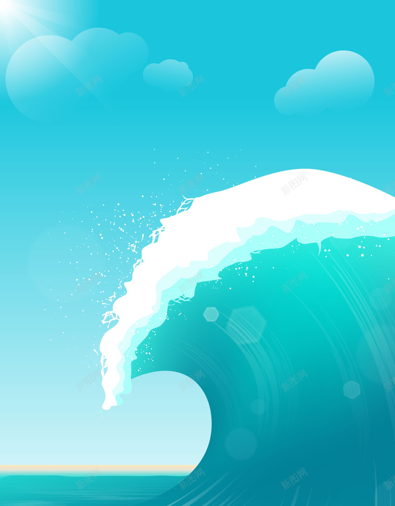 矢量卡通手绘海洋海水夏日背景ai设计背景_88icon https://88icon.com 卡通 夏天 夏日 大海 太阳 手绘 浪花 海报 海水 海洋 清新 白云 矢量素材 绿色 背景 蓝天 矢量图