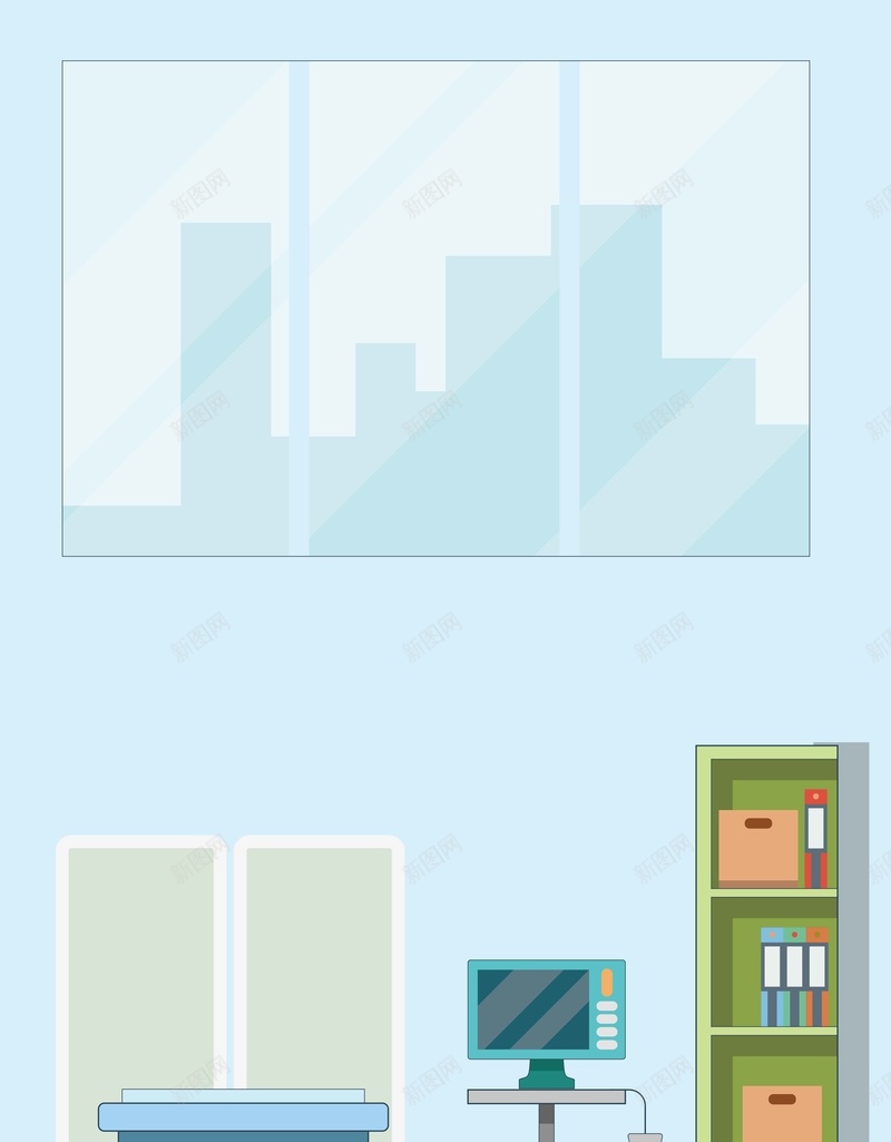 扁平化医疗办公蓝色简约背景矢量图ai设计背景_88icon https://88icon.com 办公 医疗 扁平化 文件夹 检查 检查仪 窗户 简约背景 蓝色背景 矢量图