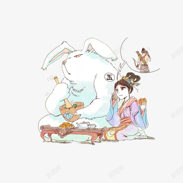 卡通嫦娥后羿玉兔png免抠素材_88icon https://88icon.com 中秋 人物 传说 卡通 后羿 嫦娥 嫦娥后羿 月饼 玉兔 神话