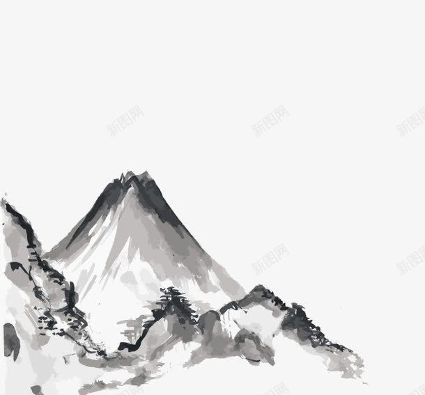 水墨山云png免抠素材_88icon https://88icon.com 中国风 云 山 水墨山云 水墨画