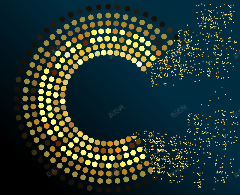 金色圆环波点分散粒子背景矢量图ai设计背景_88icon https://88icon.com 分散 商务 圆环 波点 海报 深蓝 科技感 粒子 背景 金色 矢量图