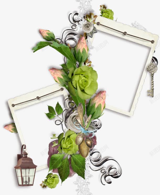 创意合成效果绿色的花卉植物边框png免抠素材_88icon https://88icon.com 创意 合成 效果 植物 绿色 花卉 边框