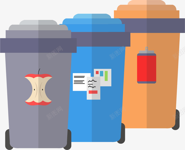 彩色垃圾桶卡通风格矢量图eps免抠素材_88icon https://88icon.com 卡通风格 垃圾填埋 垃圾处理 彩色垃圾桶 扁平风格 矢量风格 矢量图