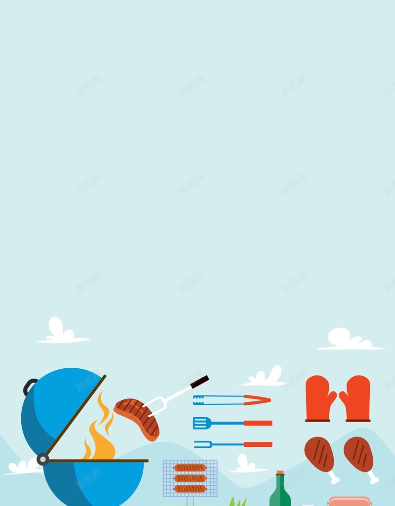 手绘美食BBQ烧烤矢量图ai设计背景_88icon https://88icon.com BBQ 卡通 扁平 手绘 插画 烧烤 简约 美食 矢量图