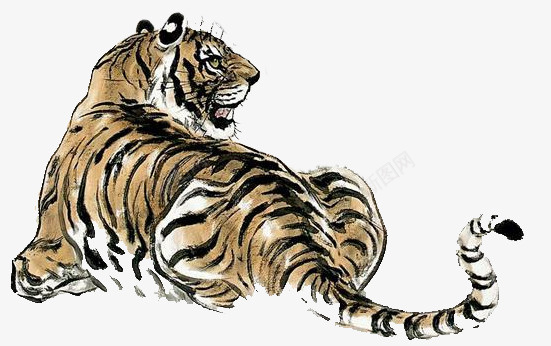 国画老虎png免抠素材_88icon https://88icon.com 国画 猛虎下山 素材 老虎 装饰
