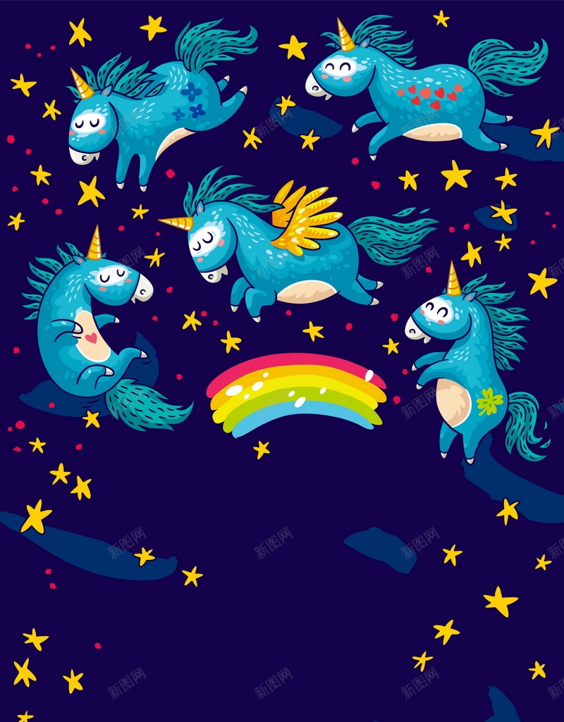 卡通童话独角兽背景模板矢量图ai设计背景_88icon https://88icon.com AI 卡通童话独角兽 平面 广告 彩虹 星星 模板 海报 独角兽 矢量 童话 素材 背景 矢量图